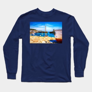 Mousehole Harbor Boats, Cornwall, UK Long Sleeve T-Shirt